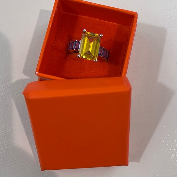 Izabel Ultra Ring Yellow Purple Silver NIB Size 54 (7) - Picture 9 of 11